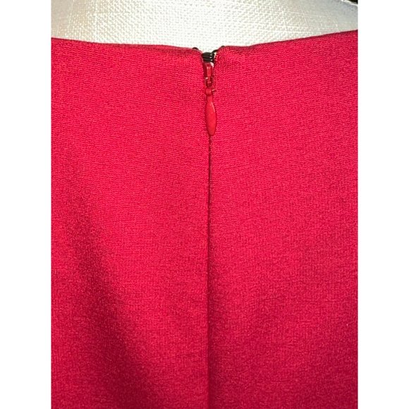 Chico’s Red Dress Bell Flare 3/4 Sleeves Midi Women Valentine Round Neck Holiday - Picture 6 of 11